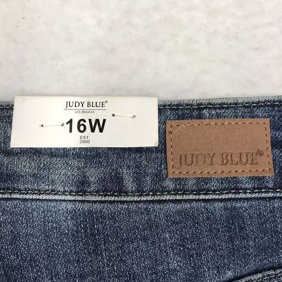 NWT JUDY BLUE Jean Women 16W (34x32) Tummy Control Slim Boot Stretch Vent Cuff - Picture 12 of 16